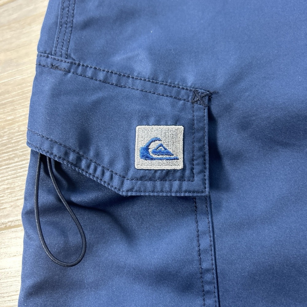 Vintage Mens 36 Quiksilver Board Shorts Navy Blue Surfboard Surfing Surf Trunks - Picture 4 of 9